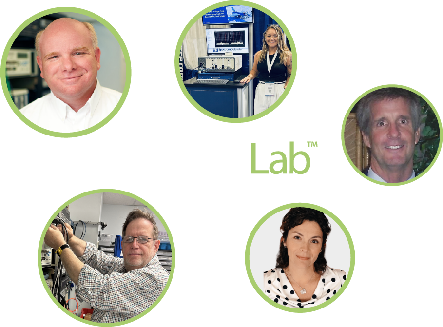 Spectra Lab Logo surrounded by members of the Spectra Lab Team
